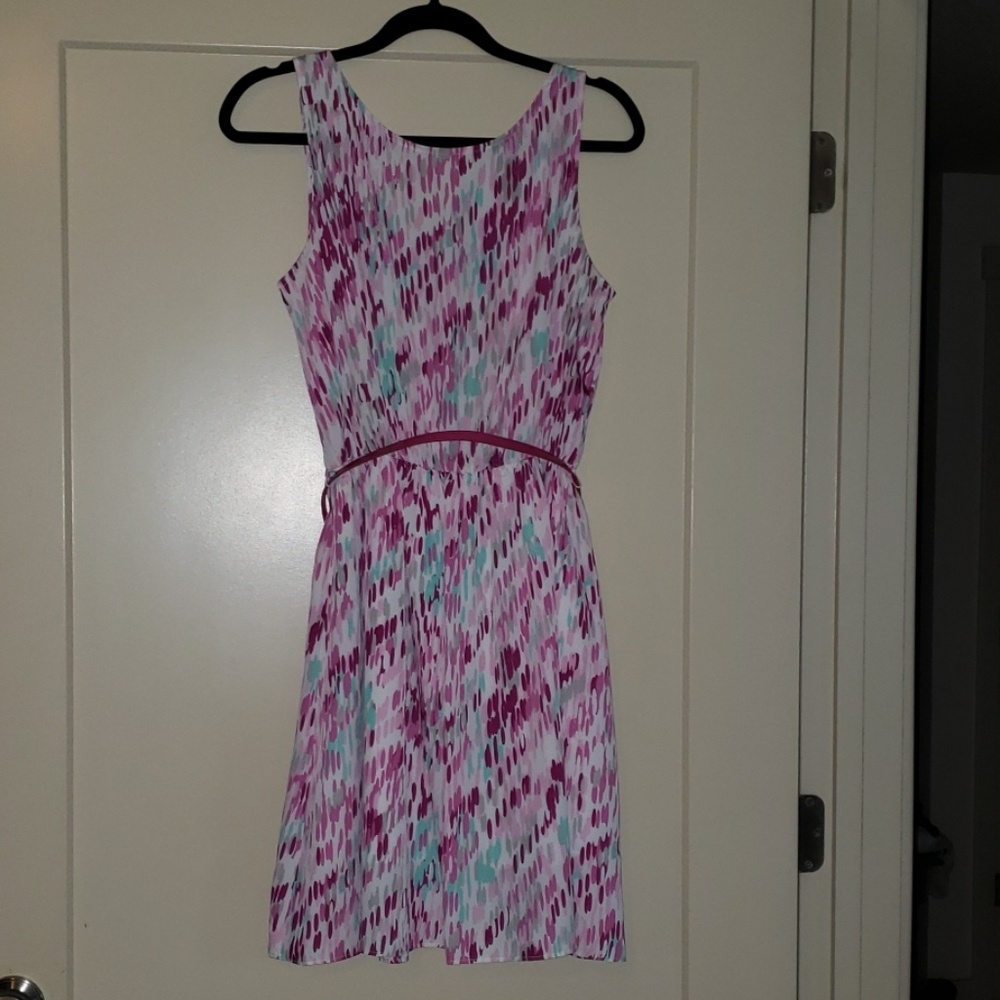 Watercolor belted sleeveless pastel dress Size S - Picture 4 of 4